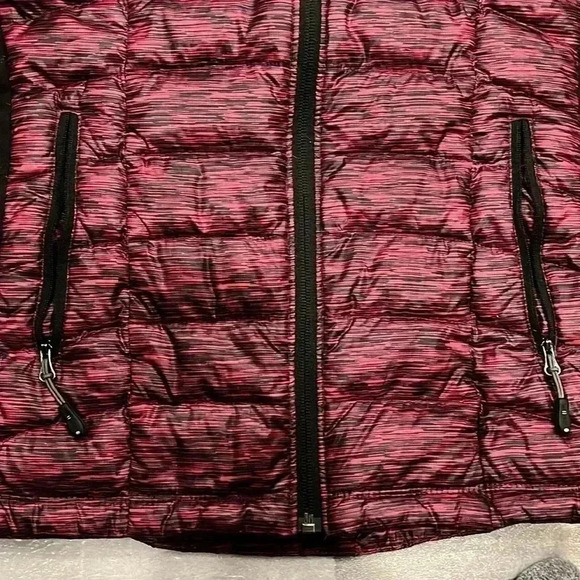 [W-XL]  32 Degree Heat Purple Pattern Zip Up Puffer Spandex Sleeves Jacket s - Picture 3 of 12